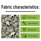 Barber Capes for Men, Hair Cutting Cape with Copper Snaps Closure, Salon Cape for Stylist, Waterproof Large Hairdressing Gown- 63”× 56”, Skull Style