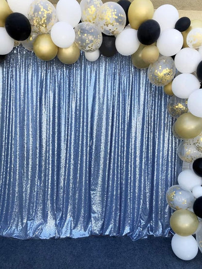 Baby Blue Sequin Backdrop Curtain 8ft x 8ft Sequin Glitter Background | Sequin - Image 4