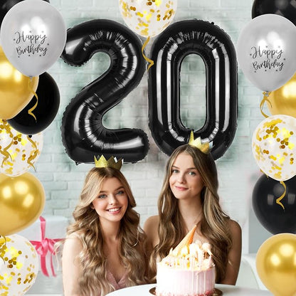 20th Birthday Decorations for Men, 40 inch 20 Balloon Numbers - Image 4