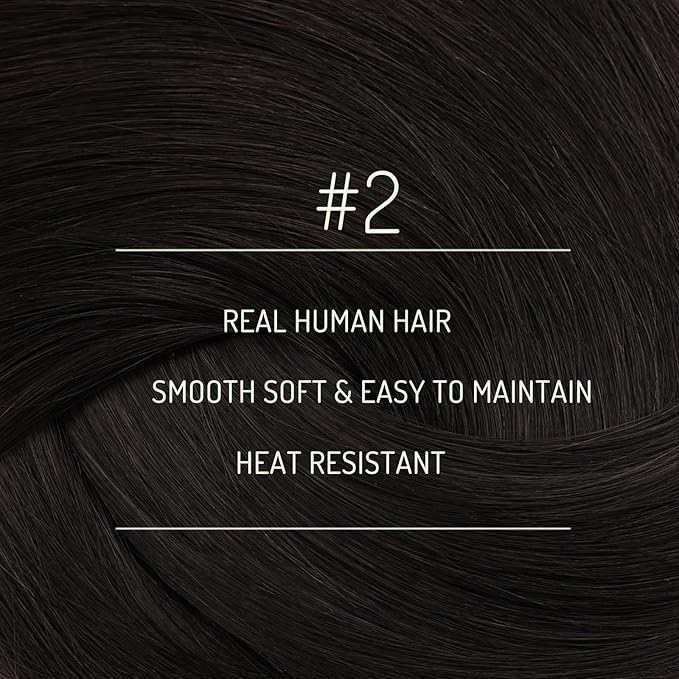 RUNATURE 24 Inch Hair Extensions Clip Ins, Brown Clip in Hair Extensions Real Human Hair, Remy Human Hair Clip in Extensions, Long Straight Hair, Easy To Apply, 135g 7pcs #2 Dark Brown