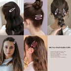 Small Hair Barrettes For Women No Slip Metal Snap Clips For Thin And Fine Hair,Matte Multiple Pink,20 PCS,1.97 x 0.5 Inch.