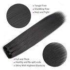 24 Inch Yaki-Straight Clip ins Real Human Hair Clip in Extensions For Women Brazilian Clip on Hair Extensions Real Human Hair Virgin Hair Extensions(24 Inch)