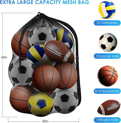 BROTOU Extra Large Sports Ball Bag Mesh, Basketball Bags Team Balls | - Image 2