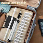 Braiding Rack with Tray, 144 Pegs Height Adjustable, 2-side Hair Extension Holder, Hair Stand with Stylist Hair Braiding Tools for Salon, Home, Travel (White)