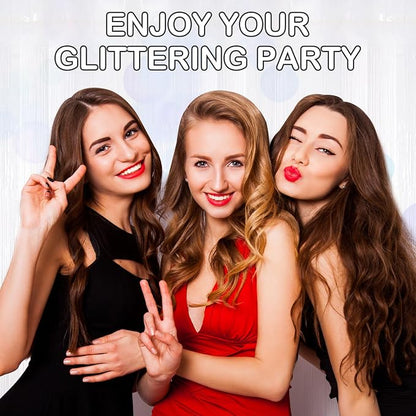 30 Pack White Foil Fringe Curtain Backdrop, 3.3x8.2 Feet Metallic Tinsel - Image 4
