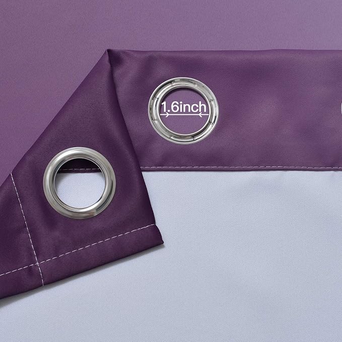 Yakamok Ombre Curtains Purple and Greyish White - Image 5