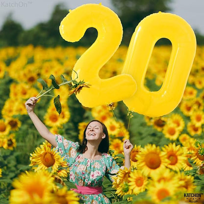 KatchOn Yellow 0 Balloon Number 40 Inch | yellow Number Balloons, Zero Balloon - Image 3