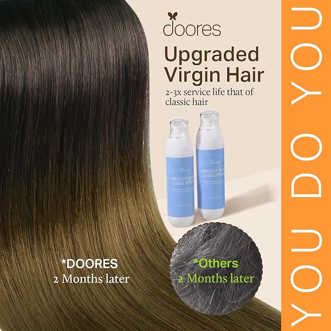 DOORES Seamless Clip in Hair Extensions Real Human Hair, Chocolate Dip Color Melt 18 Inch 7pcs 130g, Human Hair Extensions Remy Hair Seamless Weft Hair Extensions invisible Edge Hair Extensions