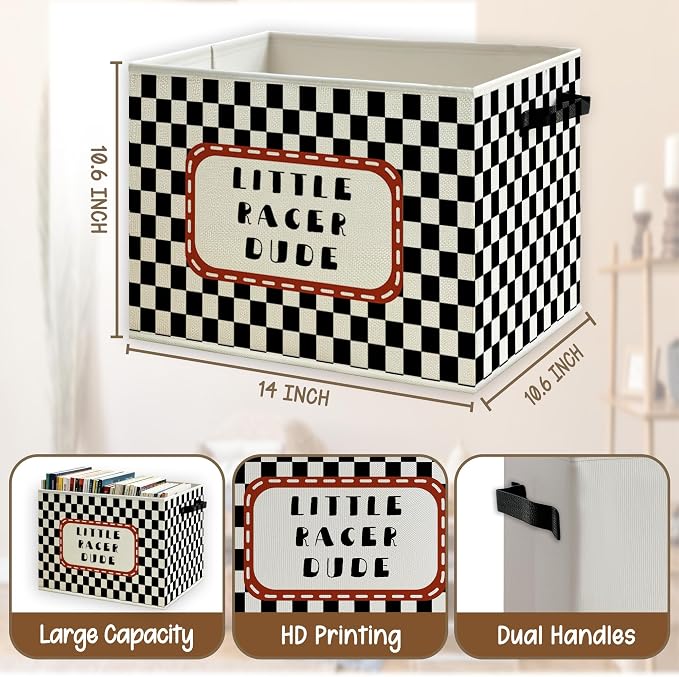 Race Car Boy Nursery Foldable Storage Bins Box - Image 5