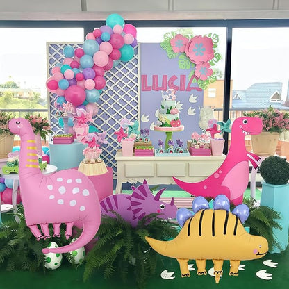 Giant Dinosaur Foil Balloons, 38-43 Inch Big Cute Pink Yellow Dinosaur Helium - Image 5