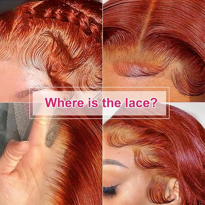 AMIRTY Ginger Lace Front Wigs Human Hair 13X4 HD Transparent Lace Frontal Wigs Pre Plucked with BabyHair Chestnut Brown #33 Human Hair Wigs For Women 28 Inch