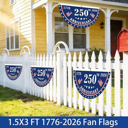 2PCS USA Anniversary 250th Flag, 1.5X3 FT Anniversary Fan Flags, Yard Signs - Image 6