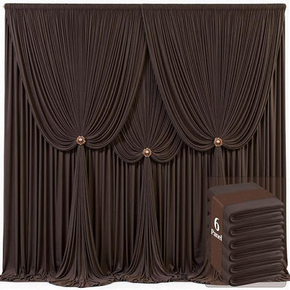 6 Panels Brown Backdrop Curtains by Tao-GePartyDecorations