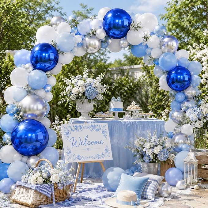 Navy Blue Round Foil Balloons - Image 5