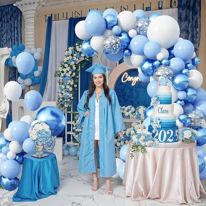Blue Balloon Arch Kit 86Pcs Pastel Blue White Balloons Garland Kit - Image 6