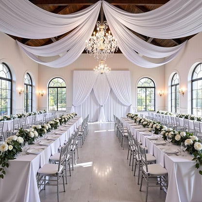 50ft x 15ft White Backdrop Curtains - Image 7