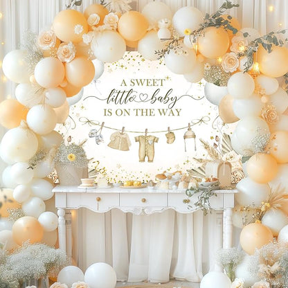 Boho Baby Shower Banner Neutral Gold Baby Shower Party Decorations A Sweet - Image 7