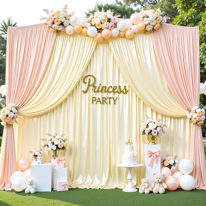 30x10ft Champagne Glitter Backdrop Curtain - Image 4