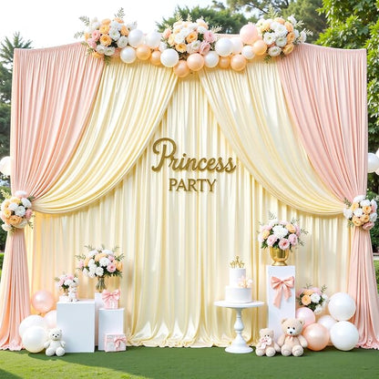 30x10ft Champagne Glitter Backdrop Curtain - Image 4