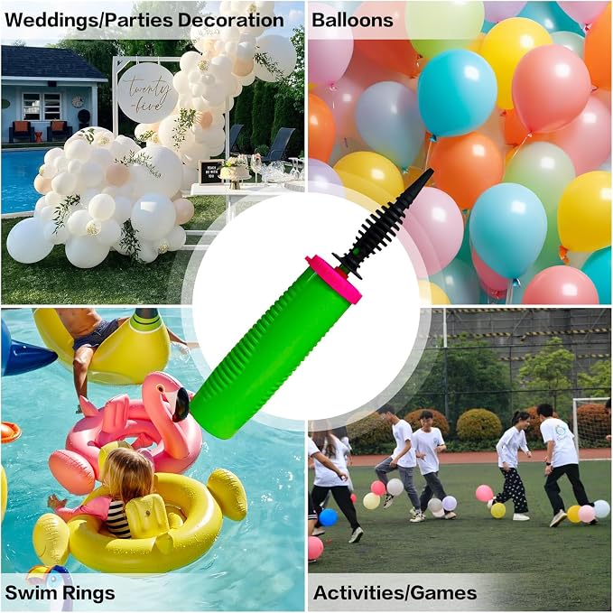 2 Pack Balloon Pump Hand Held – Two Way Dual Action Inflator Air Pump - Image 4