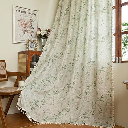ENJOYBRIDAL Floral Curtains 84 Inch Length Light Filtering Semi Sheer Drapes - Image 7