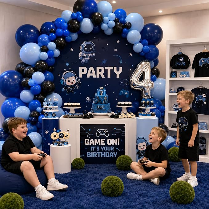 Jobkoo Blue and Black Balloon Arch Kit - Image 5