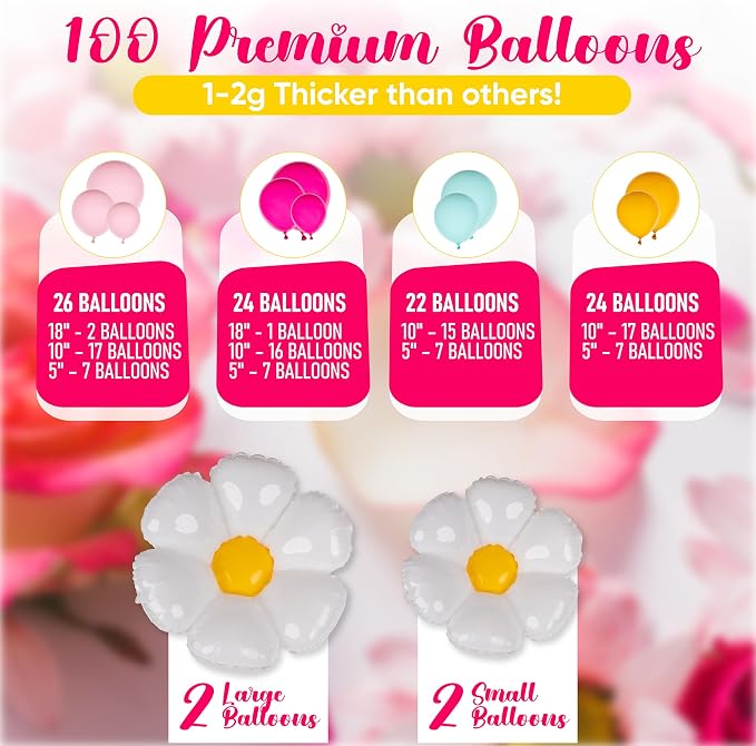 ALL-IN-1 Daisy Balloons Garland Kit & Arch - Image 3