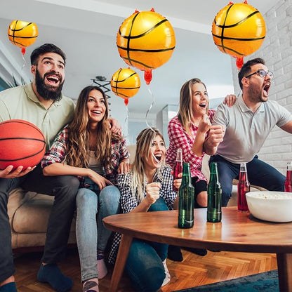Fovths 12 Pieces Inflatable Basketball Balloons 18 Inches Basketballs Foil - Image 6