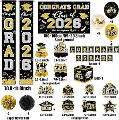 Graduation Decorations Class of 2026 Black and Gold Graduation Decorations - Image 5