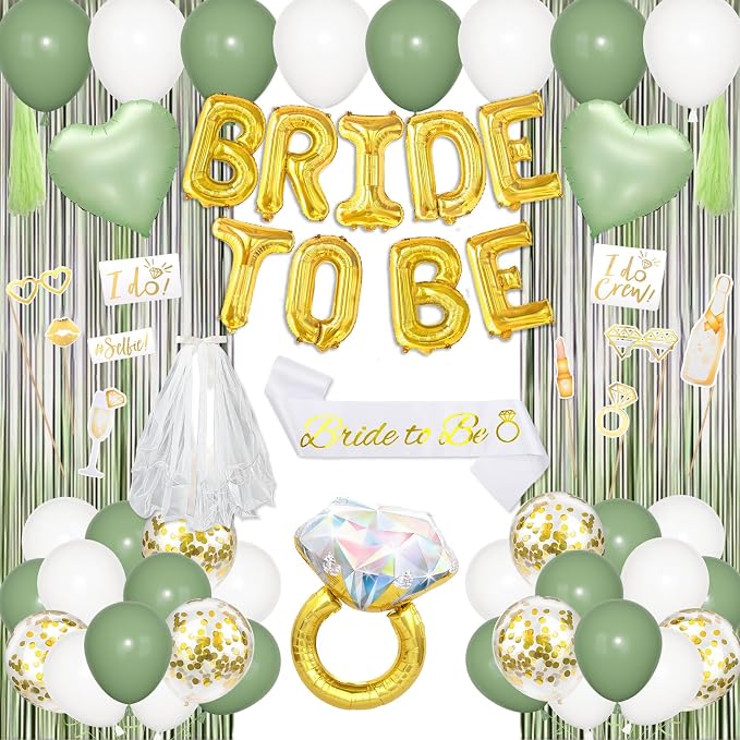 Amandir Bachelorette Party Decorations Supplies, Sage Green Bridal Shower by Amandir