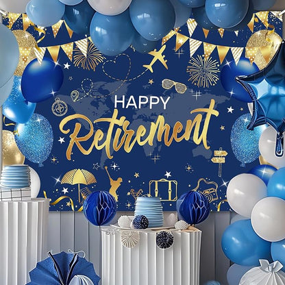 Mocsicka Happy Retirement Backdrop Pink Rose Gold Balloons Women Happy - Image 2