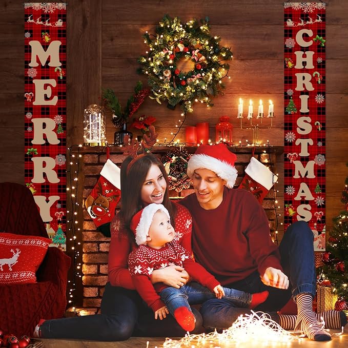 Christmas Decorations Outdoor Indoor Yard Front Porch, Merry Christmas Banner - Image 7