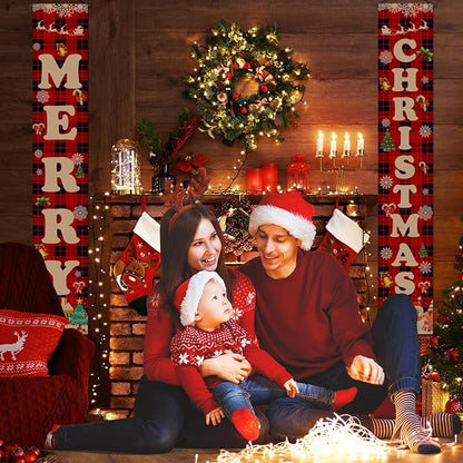 Christmas Decorations Outdoor Indoor Yard Front Porch, Merry Christmas Banner - Image 7