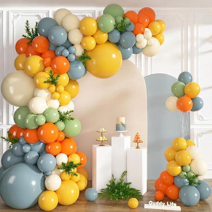152Pcs Here Comes the Son Balloon Arch Garland Kit | Retro Boho Dusty Blue by OUDDYLIFE