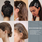 20 PCS Metal Snap Hair Clips Water Drop No Slip Barrettes for Women Bright Small Hair Clips For Thick And Thin Fine Hair,Beige Multiple Brown,1.97 x 0.5 In.