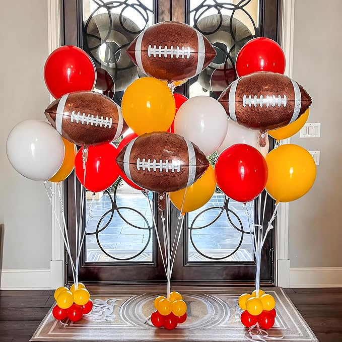 12PCS Football Foil Balloons Rugby Balloons Sports Theme Party Decor | Football - Image 6