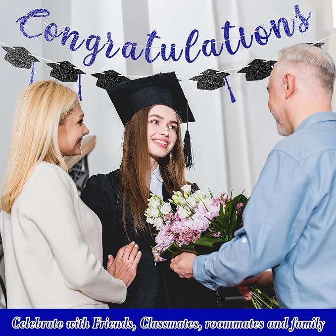Pre-Strung Congratulations Banner Glitter Congratulations Banner - Image 4
