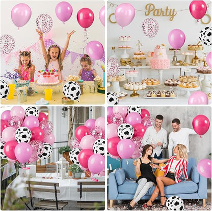 Pink Cow Balloons, 12 Inch Pink Cow Print Balloons, Pastel Hot Pinks Cows - Image 6