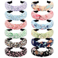 VELSCRUN Hairband, 12 Pcs Knotted Headbands for Women, Floral & Bohemian Patterns, Elastic, Soft, Wide Fashion Headbands, Hair Accessories for Women & Girls, Gifts