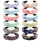 VELSCRUN Hairband, 12 Pcs Knotted Headbands for Women, Floral & Bohemian Patterns, Elastic, Soft, Wide Fashion Headbands, Hair Accessories for Women & Girls, Gifts