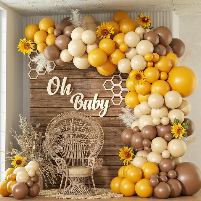 140pcs Bee Balloon Arch Garland Kit by Vicduotex