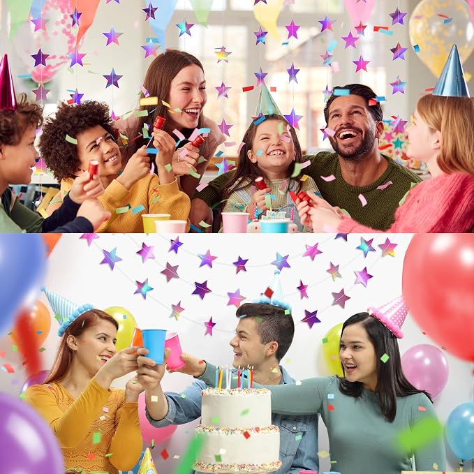 Patelai Glitter Star Garland Banner 2026 Graduation Decor 130 Feet Star Hanging - Image 6