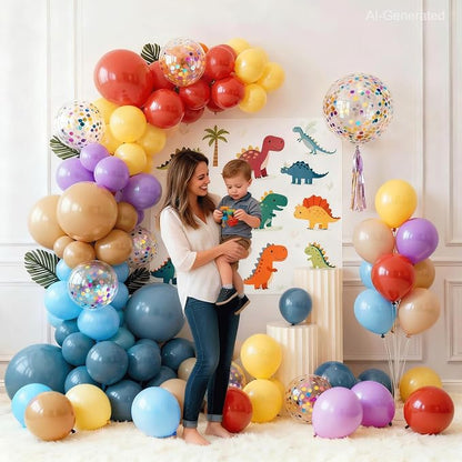 Boho Rainbow Balloon Arch Kit, Retro Blue - Image 5