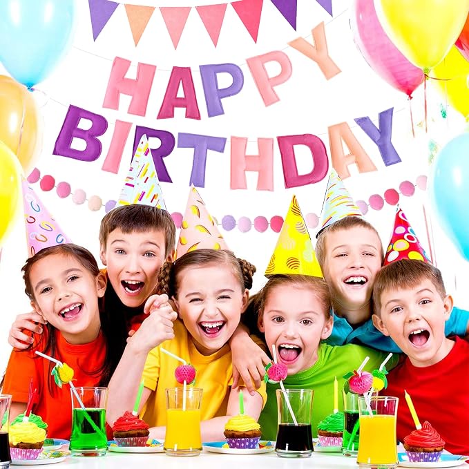 CANREVEL 3 PCS Pre-Strung 3D Happy Birthday Banner Decorations, Happy Birthday - Image 6