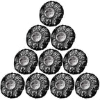 12 Pieces Deep Conditioning Caps Aluminum Foil Reusable Hair Processing Hair Coloring Shower Caps for Home Salon Use(12 Inch,Black)