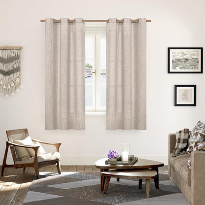 YoungsTex Natural Linen Curtains 63 Inches Long - Image 2