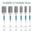 Professional Round Brush for Blow Drying - Small Ceramic Ionic Thermal Barrel Brush for Sleek, Precise Heat Styling and Salon Blowout - Lightweight Round Hair Brush (Barrel 1.3 inch, Bristle 2 Inch)