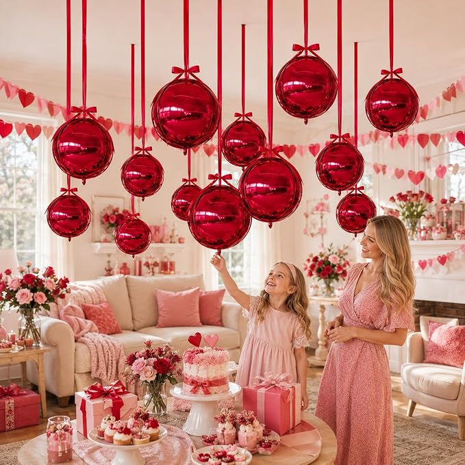 Maroon 4D Round Foil Balloons - Image 4