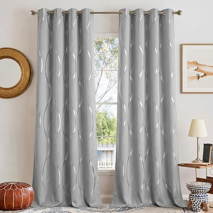 NICETOWN Silver Grey Pattern Curtains by NICETOWN
