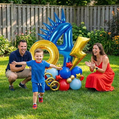 Speed Hedgehog 4th Birthday Balloon Centerpiece Set Royal Blue Red Gold Latex - Image 7
